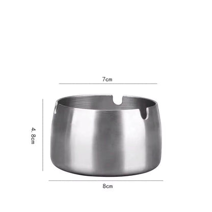 Stainless Steel Round Ashtray - High Temperature Resistant Desktop Smoking Accessory