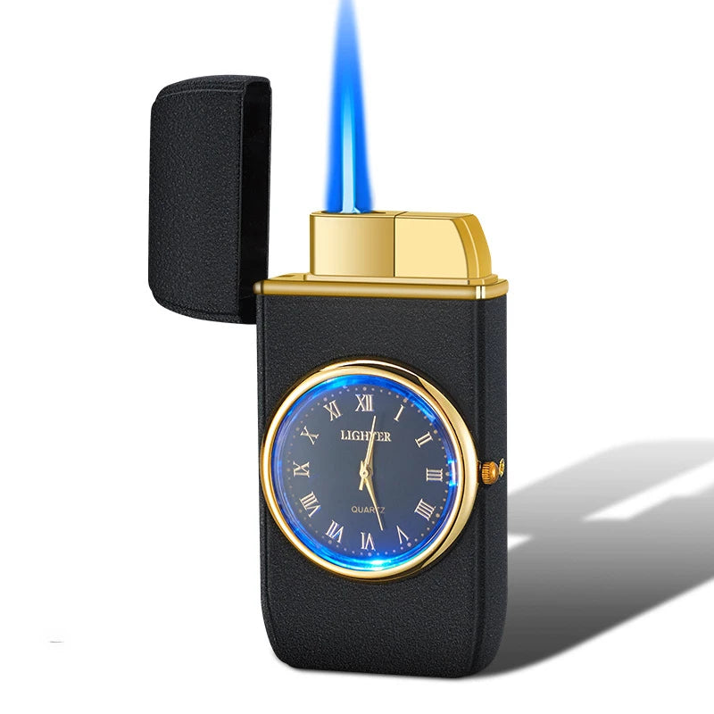 Unusual Metal Watch Gas Lighters Butane Windproof Lighters Turbo Lighters Gifts Gadgets Cigarette Lighters for Men